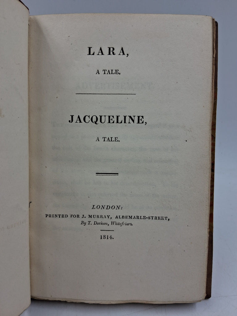 Lara, A Tale. Jacqueline, A Tale.