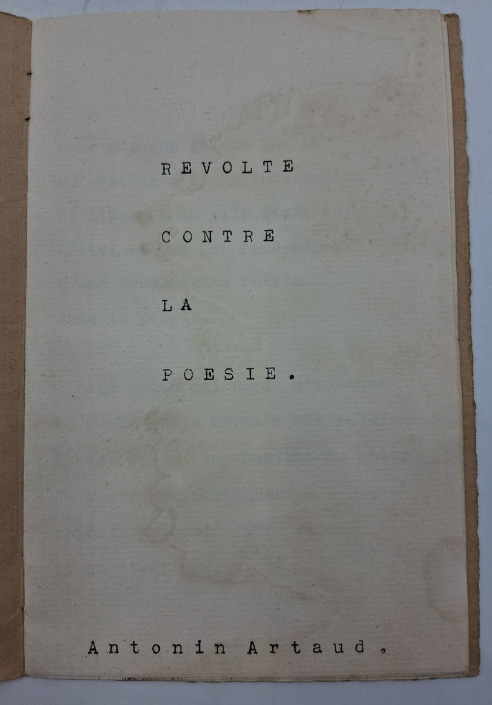 Revolte contre la Poesie