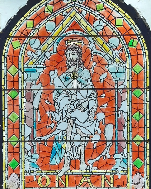 ONAN. Painted Glass Window