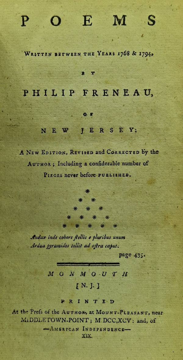 Poems written between the years 1768 & 1794, by Philip Freneau, of New Jersey