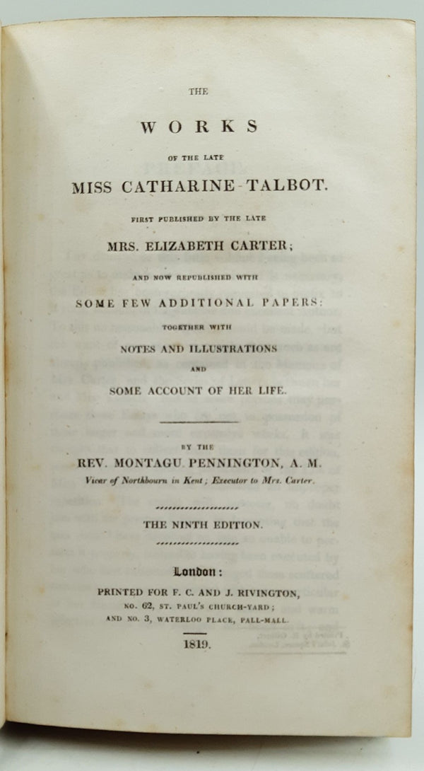 The Works of the Late Miss Catharine Talbot