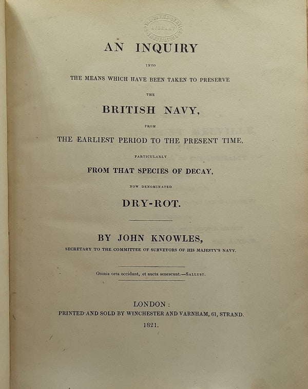 An Inquiry into the means which have been taken to preserve the British Navy