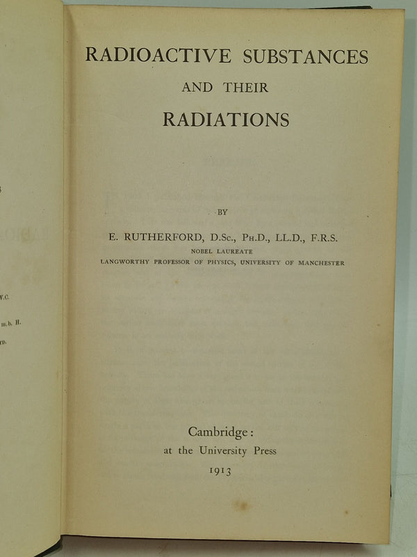 Radioactive Substances and their Radiations