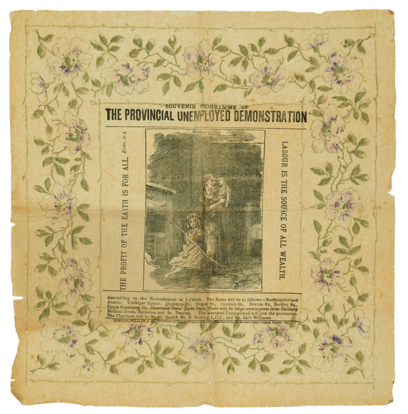 Souvenir Handkerchief of The Provincial Unemployed Demonstration