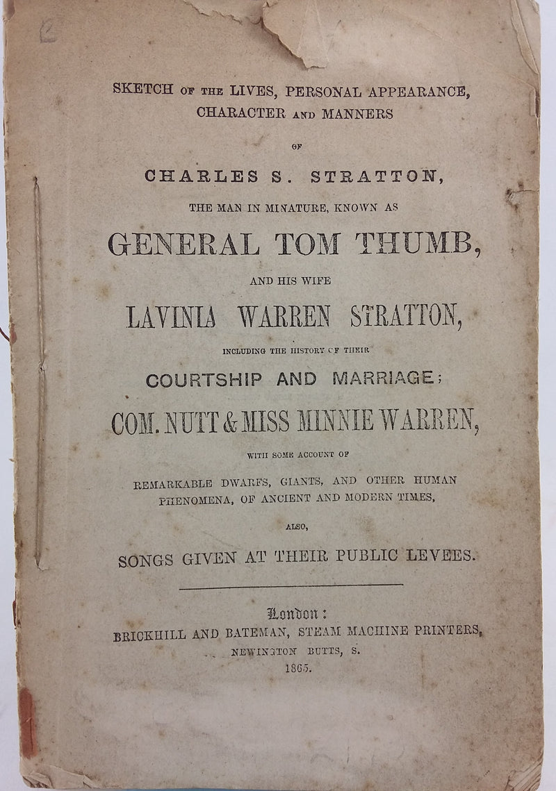 Sketch of the Lives, Personal Appearance, Character and Manners of Charles S. Stratton,