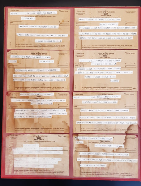 A Collection of Eight Telegrams to John Lennon